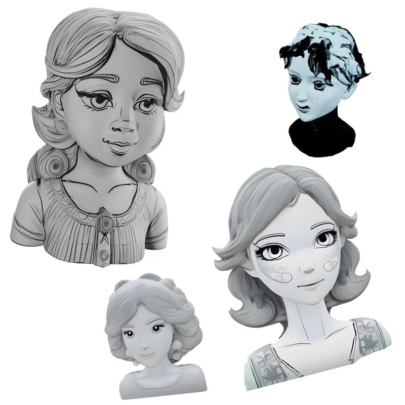 Elegant Stylized Female Bust Collection