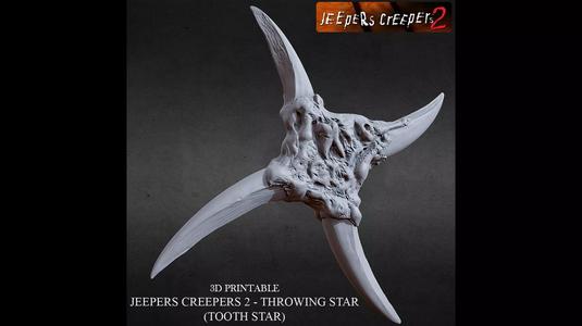 3D PRNTABLE JEEPERS CREEPERS 2 THROWING STAR SHURIKEN TOOTH STAR