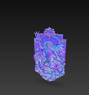 3D Printable Seated Poseidon Statue – Detailed Sea God Figure