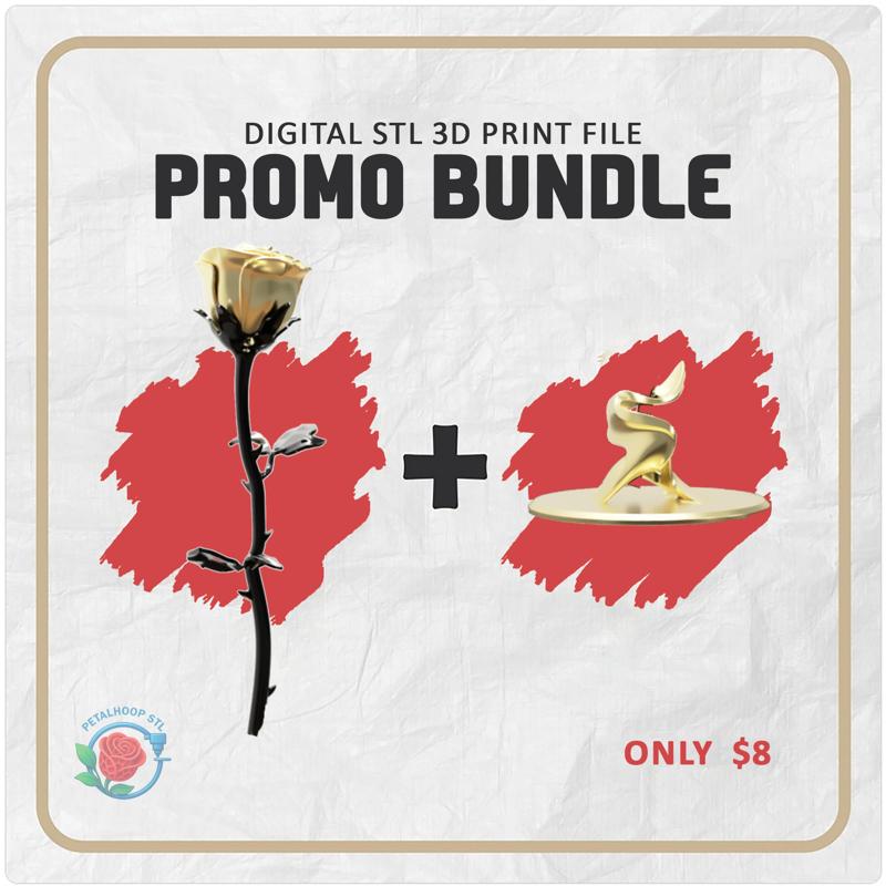 Rose Flower and Flower Holder Bundle, Wedding Decoration, Original Gift for Her, Modern Home and Office Decor