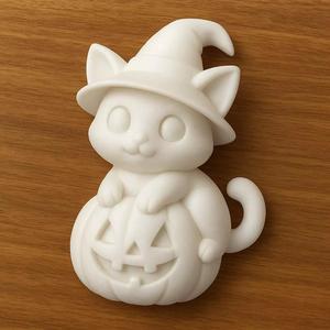 Witch Cat Hugging Pumpkin