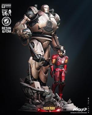 Wicked Marvel Iron Monger Sculpture Tested for 3D printing