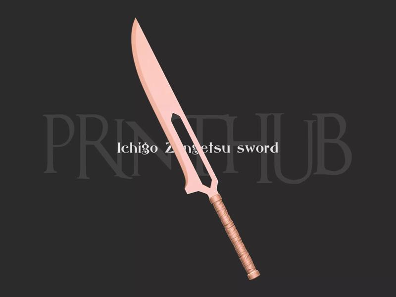 Bleach Ichigo Kurosaki Zangetsu Sword cosplay