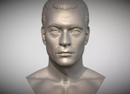 Van Damme Kickboxer bust 3D printing ready stl obj formats