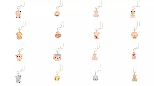 28 Panda Baby Light Weight Kids Pendant Necklace Charms  3D Model Collection