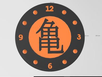 clock face dragon ball turtle emblem