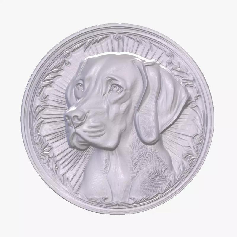 Weimaraner 3 basrelief for 3D printing