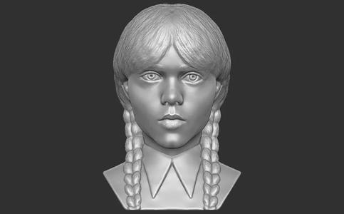Wednesday Addams bust for 3D printing