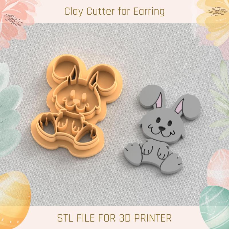 Bunny Easter Polymer Clay Cutters