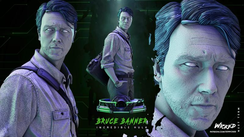 Wicked Marvel Bruce Banner Bust Tested for 3d printing