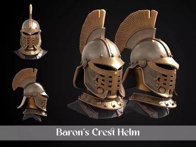 Stylized Medieval Helmet - Barons Crest Helm