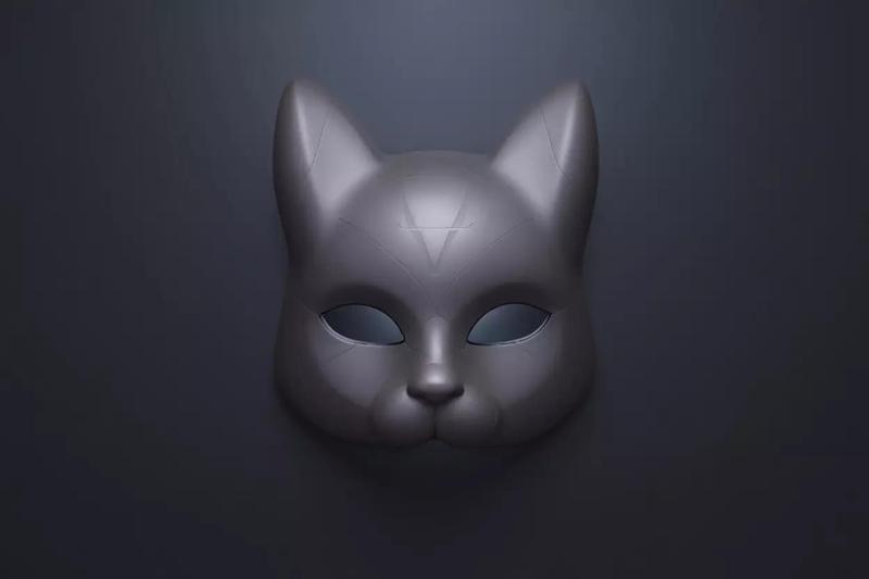 Minimalist Gothic Cat Mask free