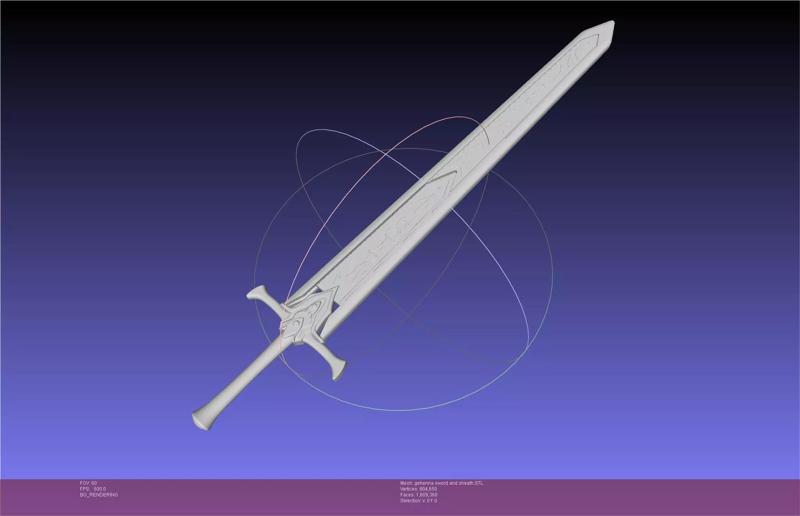 Mashle Kaldo Gehenna Sword And Sheath Printable Assembly