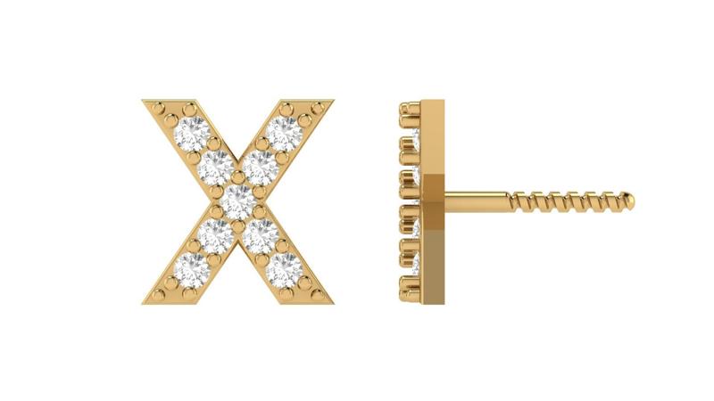 X Letter Alphabets Studs Earrings