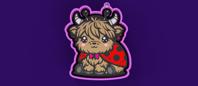 🐂🐞 Bull Kid in Ladybug Costume – Freshie Mold | Whimsical & Cute