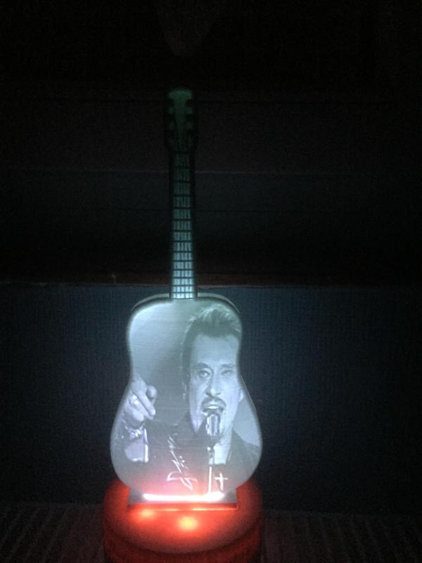 lamp lithophanie guitar johnny hallyday
