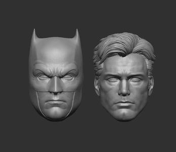 JL Masked and Unmasked Batman - Headsculpt for Action Figures