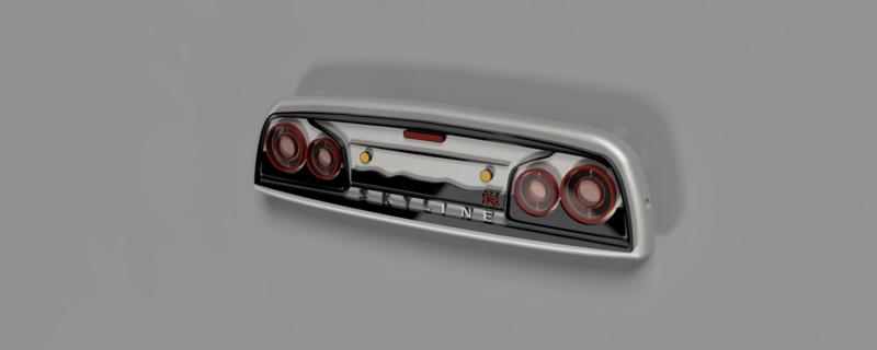 Sign with light of nissan skyline GTR