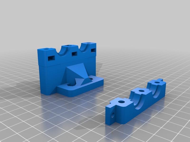 Double E3D v6 Bowden  mount for Prusa i3 Rework
