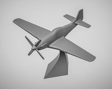 Minimalist P-51 Mustang - 3D Printable STL Model