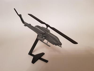 Super Cobra Helicopter scale model with stand