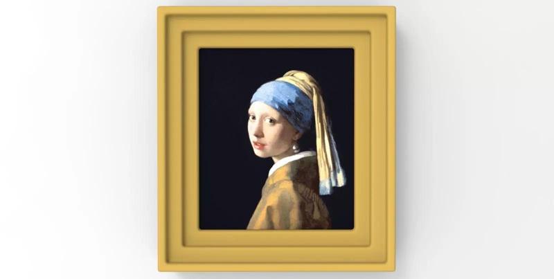 Girl with a Pearl Earring painting by Vermeer for 3D printing