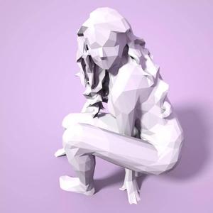 Girl Low poly Sculpture