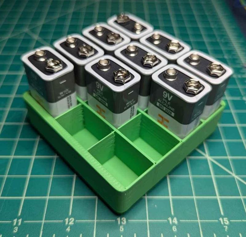 9V Battery Holder - Gridfinity 2x2x4