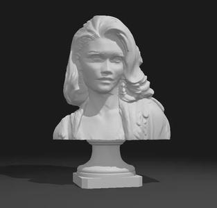 Zendaya Head Portrait Sculpture