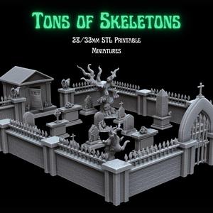 TONS OF SKELETONS CEMETERY TERRAIN PACK
