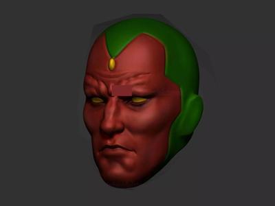 Marvel Comic Vision Head Sculpt for Action Figures
