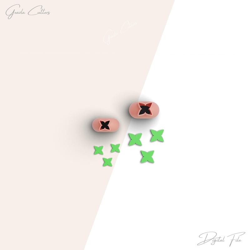 Flower Micro Clay Cutter, Floral Polymer Clay Cutter, Tiny Clay Cutter, 2 Sizes Included, Digital STL File, No: 63
