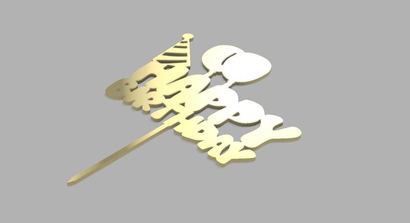 HAPPY BIRTHDAY TOPPER CAKE V3/HELIZ CUMPLEAÑOS TOPPER PASTEL V3