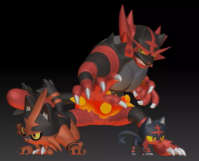 Pokemon Litten Torracat Incineroar