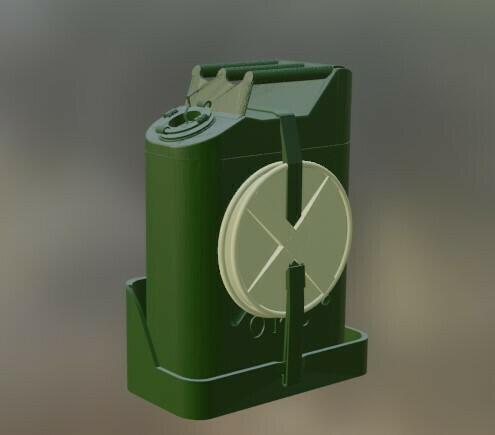 Jerrican, canvas seal and holder 1/35-1/18 and 1/16