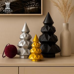 Low Poly Christmas Tree Decoration STL - Print in Place