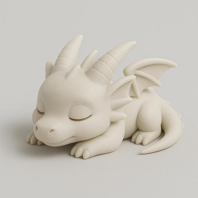 Sleeping Chibi Dragon Figurine – Cute Fantasy Baby Dragon 3D Print Model for Home Decor & Gifts