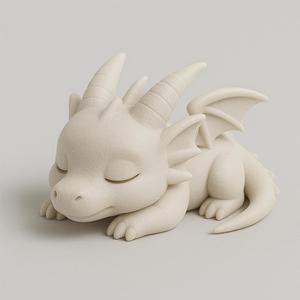 Sleeping Chibi Dragon Figurine – Cute Fantasy Baby Dragon 3D Print Model for Home Decor & Gifts