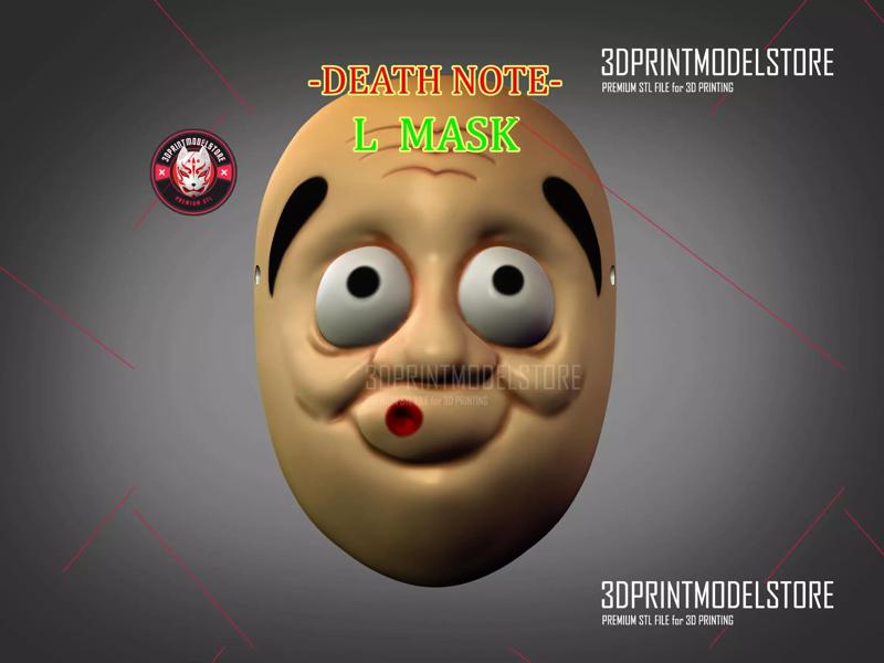 Death Note L Mask - Hyottoko Cosplay Halloween STL File