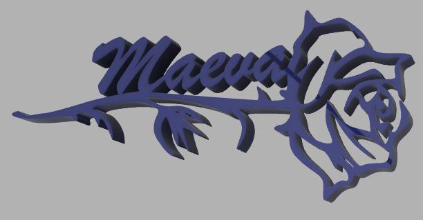 First name Maeva on a rose stem