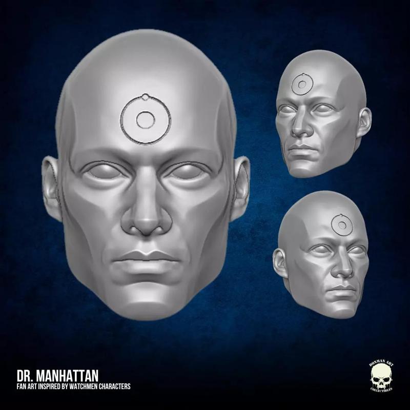 Doctor Manhattan FanArt head 3D printable For Action Figures