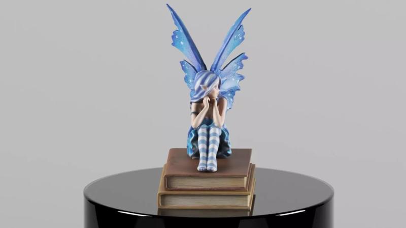 Ebros Amy Brown Pretty Blue Moon Scholar Book Muse Fairy Statue