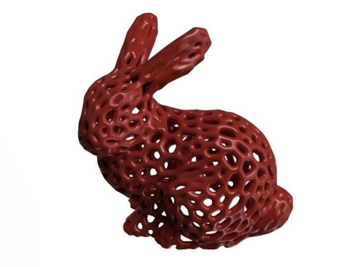 30 mm height Stanford Bunny Voronoï - for retractation test 