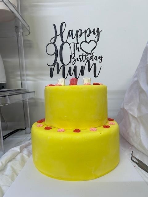 happy 90th Birthday Mum cake topper
