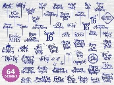 Bundle of cake toppers
