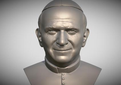 Pope John Paul II bust for 3D printing