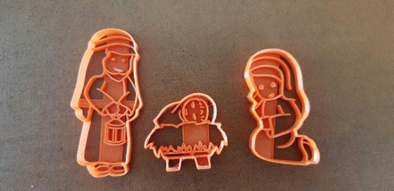 Cookie cutter pesebre Maria Jose Jesus estrella