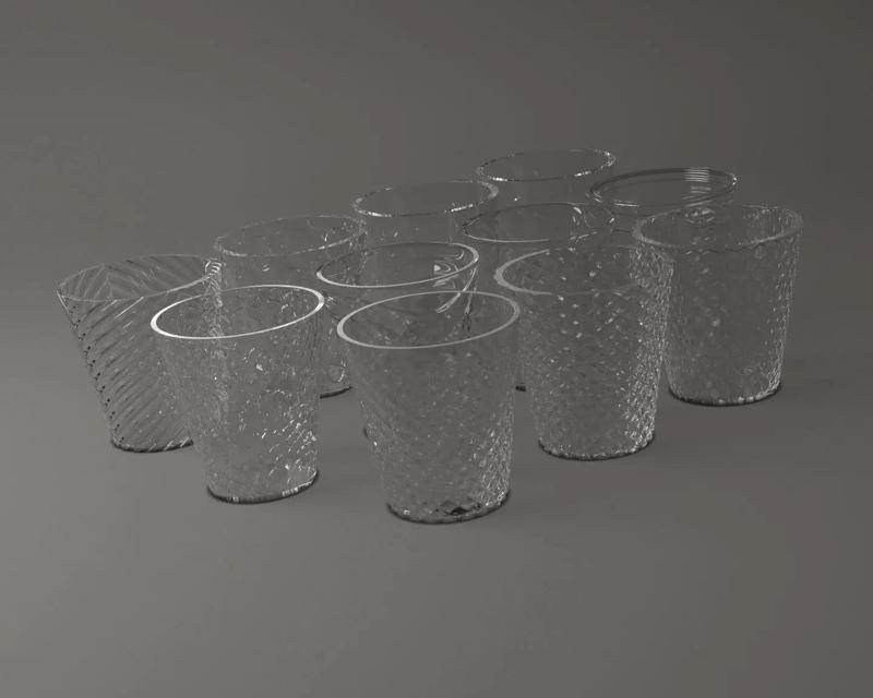 GLASSWARE---Water Glasses 023-033 3D Model Collection