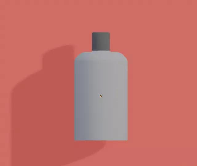 Shampoo Bottle 3D Model  Rounded Plastic Container with ShortCap
