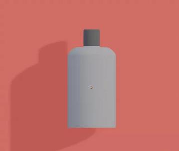 Shampoo Bottle 3D Model  Rounded Plastic Container with ShortCap